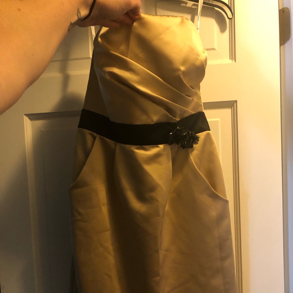 Davids bridal bridesmaid dress, strapless